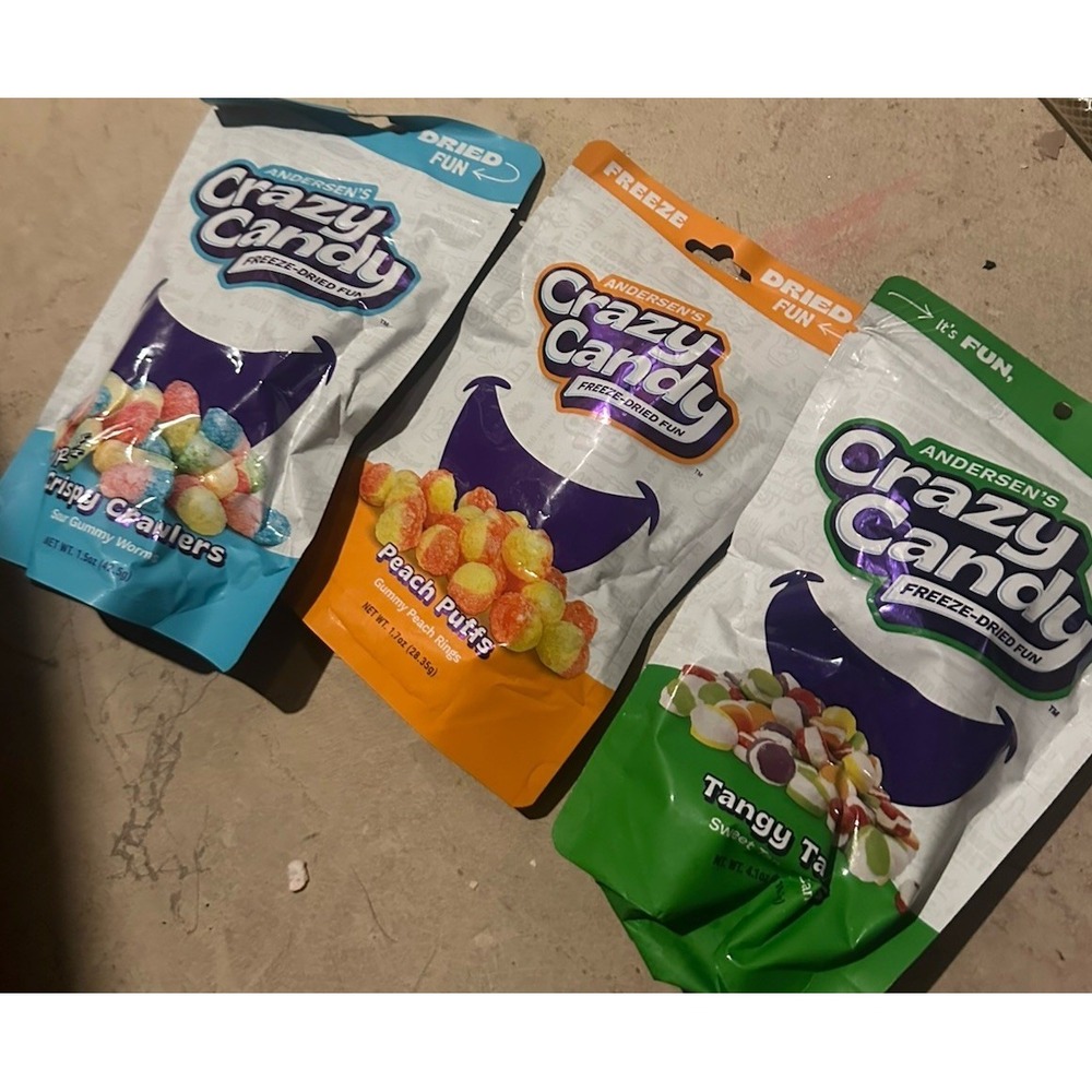 So Good Freeze Dried Candy 3 Flavors Peach, Creepy Crawlers And Tangy